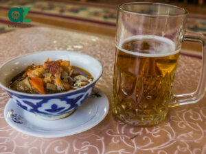 Meat Vegetable Soup Beer Uzbek