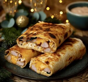 Air Fryer Hot Chicken Ham And Cheese Wraps Recipe