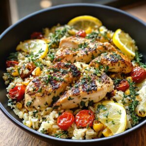 Greek Chicken and Lemon Rice Recipe