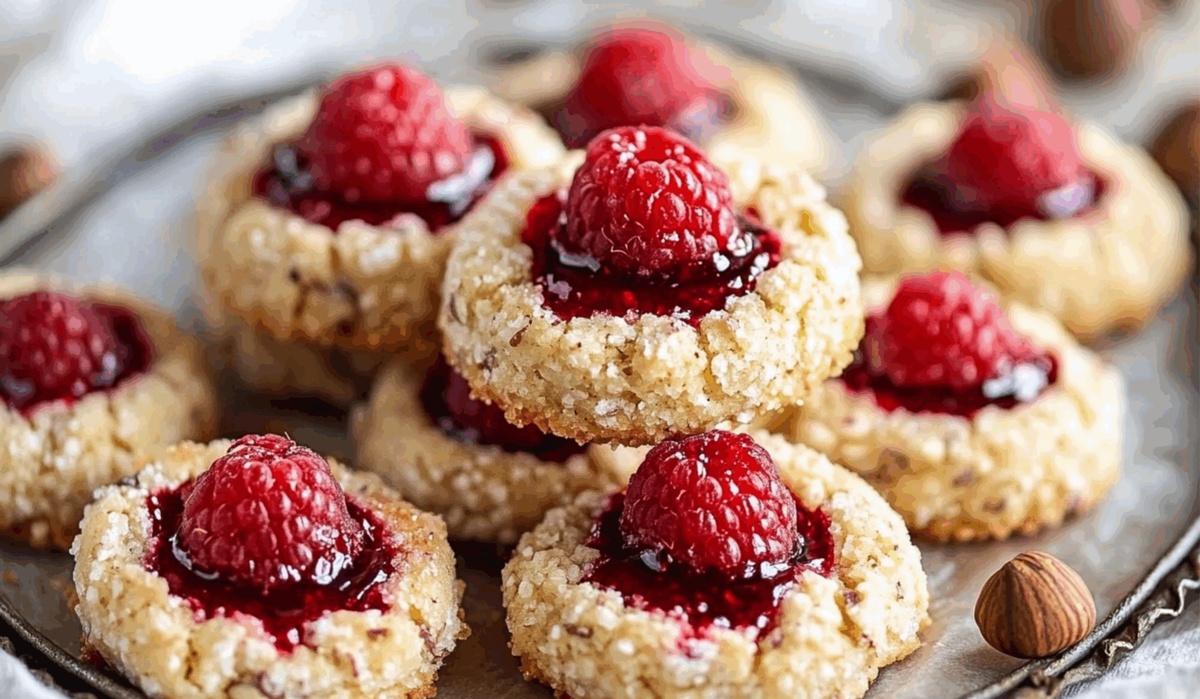 Raspberry Hazelnut Thumbprint Cookies Recipe