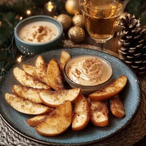 Air Fried Apple Wedges With Caramel Whipped Cream Dipping Sauce Recipe