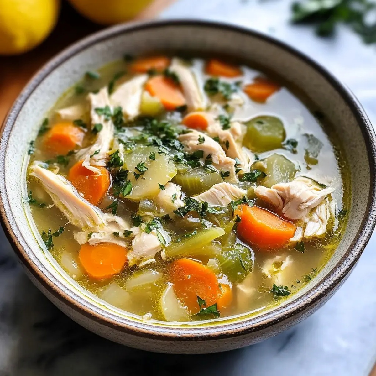 Lemon Chicken Soup with Spring Vegetables Recipe