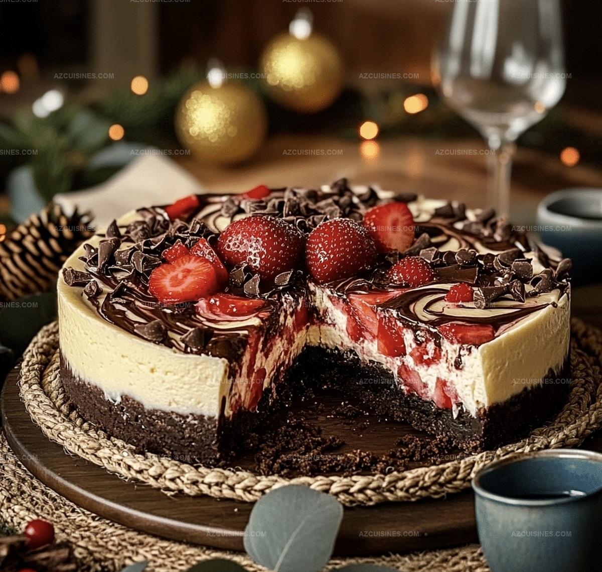 Chocolate Strawberry Swirl Cheesecake Recipe