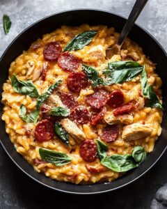 Creamy Chicken Risoni with Crispy Salami Recipe