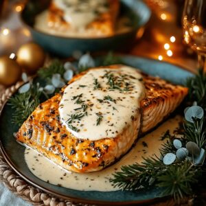 Creamy Herb Garlic Salmon Recipe