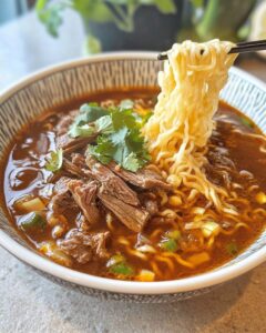 Savory Birria Ramen with Tender Beef and Rich Broth Recipe