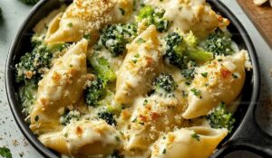 Chicken & Broccoli Alfredo Stuffed Shells Recipe