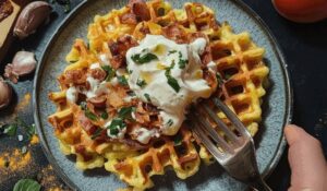 Crispy Loaded Potato Waffles Recipe