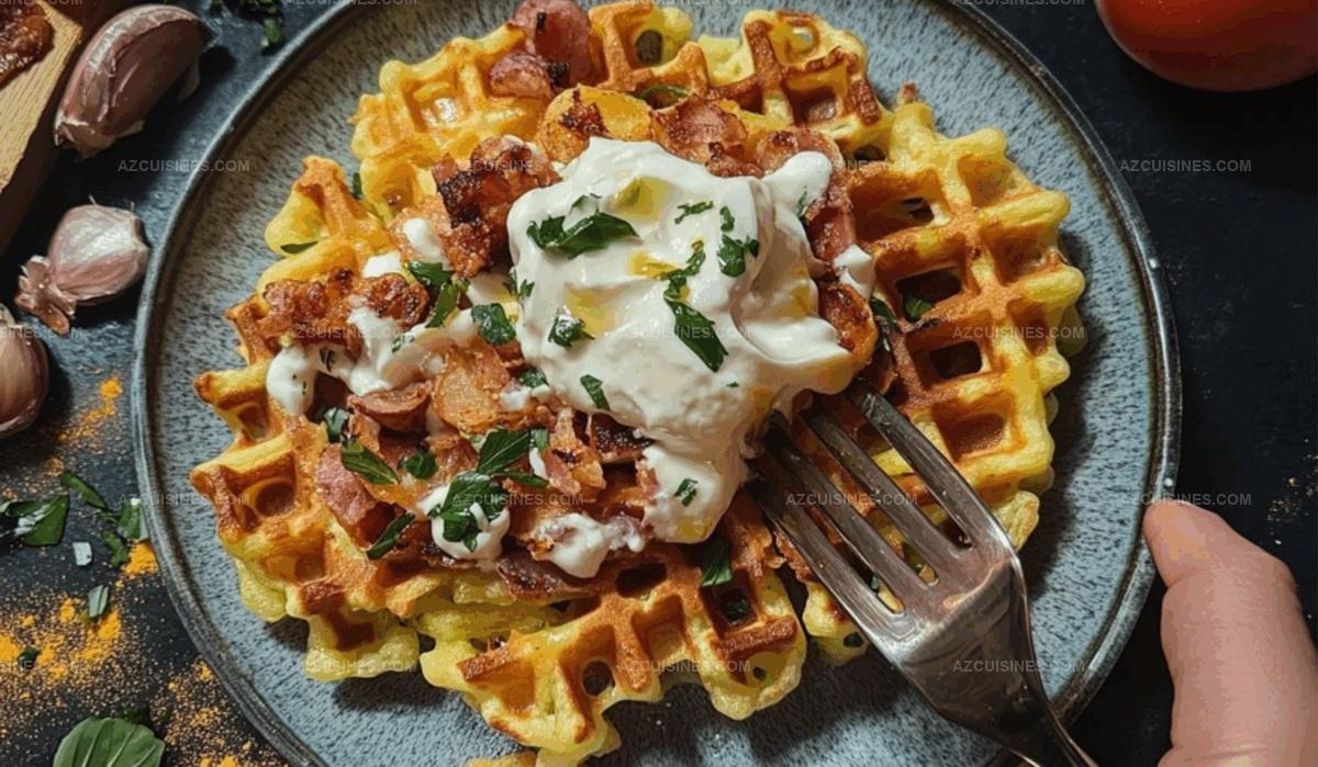Crispy Loaded Potato Waffles Recipe