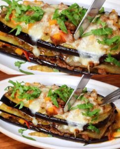 Cheesy Beef-Stuffed Eggplant Recipe