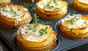 Parmesan Potato Stacks In Muffin Tin Recipe