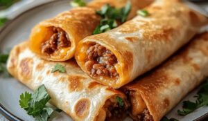Tex-Mex Beef and Cheese Chimichangas Recipe
