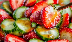 Strawberry Cucumber Salad With Honey Balsamic Dressing Recipe