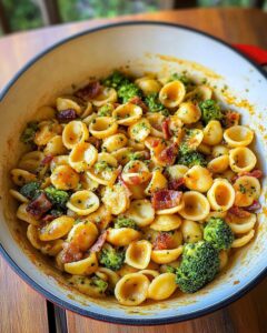 Creamy Orecchiette with Crispy Bacon and Broccoli Recipe
