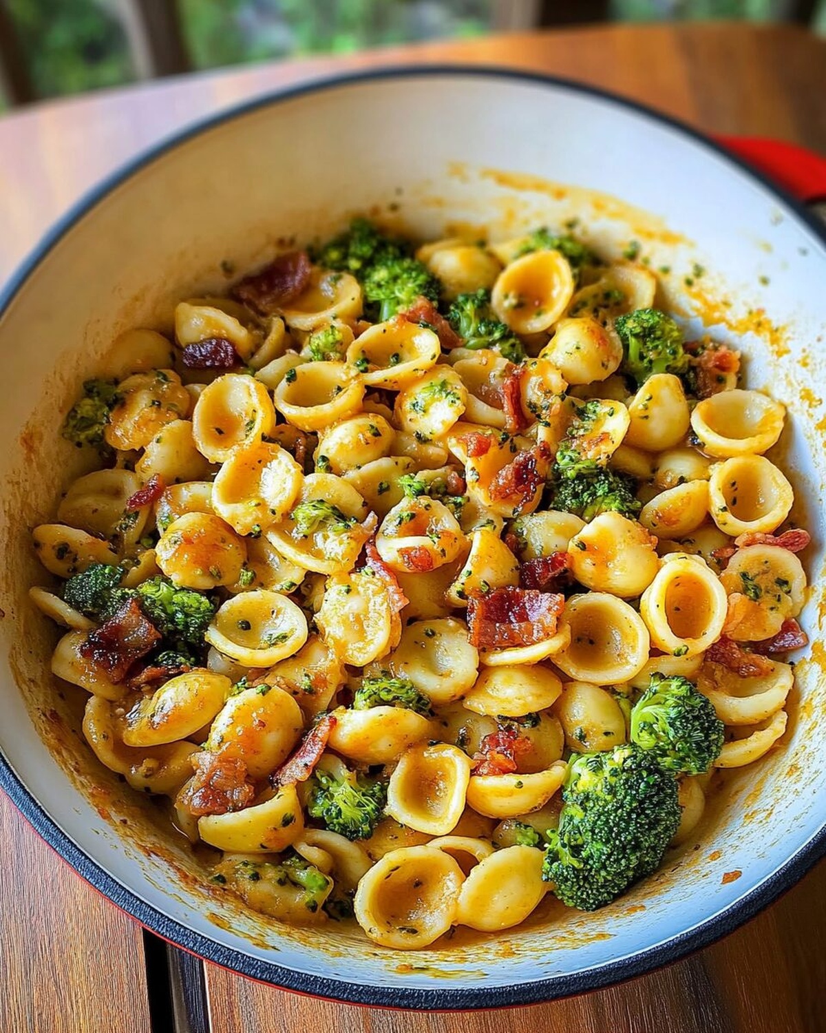 Creamy Orecchiette with Crispy Bacon and Broccoli Recipe