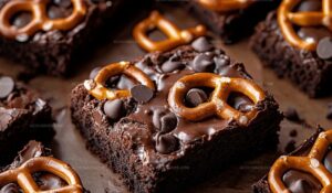 Dark Chocolate Caramel Pretzel Brownies Recipe