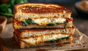 Toasty Feta Grilled Cheese Sandwich With Spinach Recipe