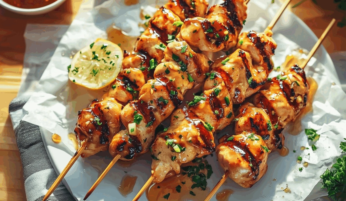 Grilled Asian Chicken Skewers With Honey Garlic Sauce Recipe