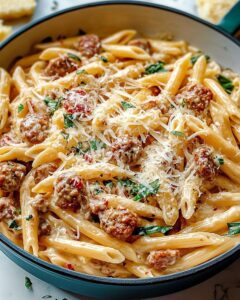 Creamy Tuscan Sausage Pasta Recipe