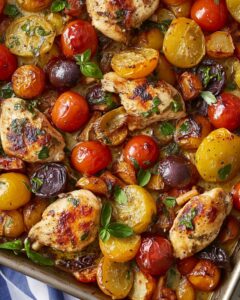 Mediterranean Chicken Sheet Pan Dinner Recipe