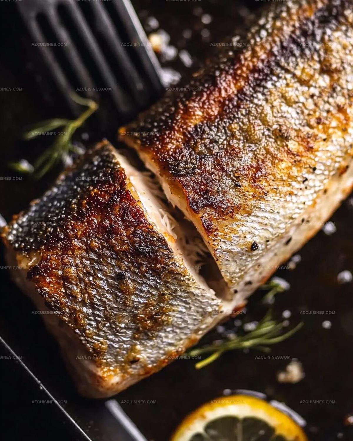 Crispy Skin Fish with Lemon Butter Sauce Recipe