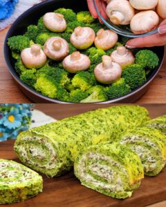Broccoli and Mushroom Ricotta Roll Recipe