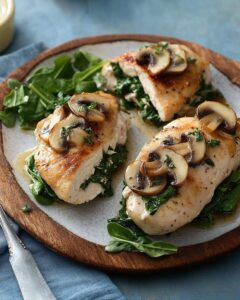 Spinach and Mushroom Stuffed Chicken Breasts Recipe