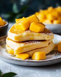 Fluffy Mango Crepes Filled with Vanilla Whipped Cream Recipe