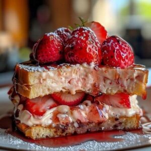 Strawberry Cheesecake Stuffed French Toast Recipe