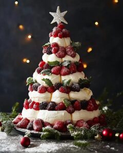 Pavlova Christmas Tree Dessert Recipe