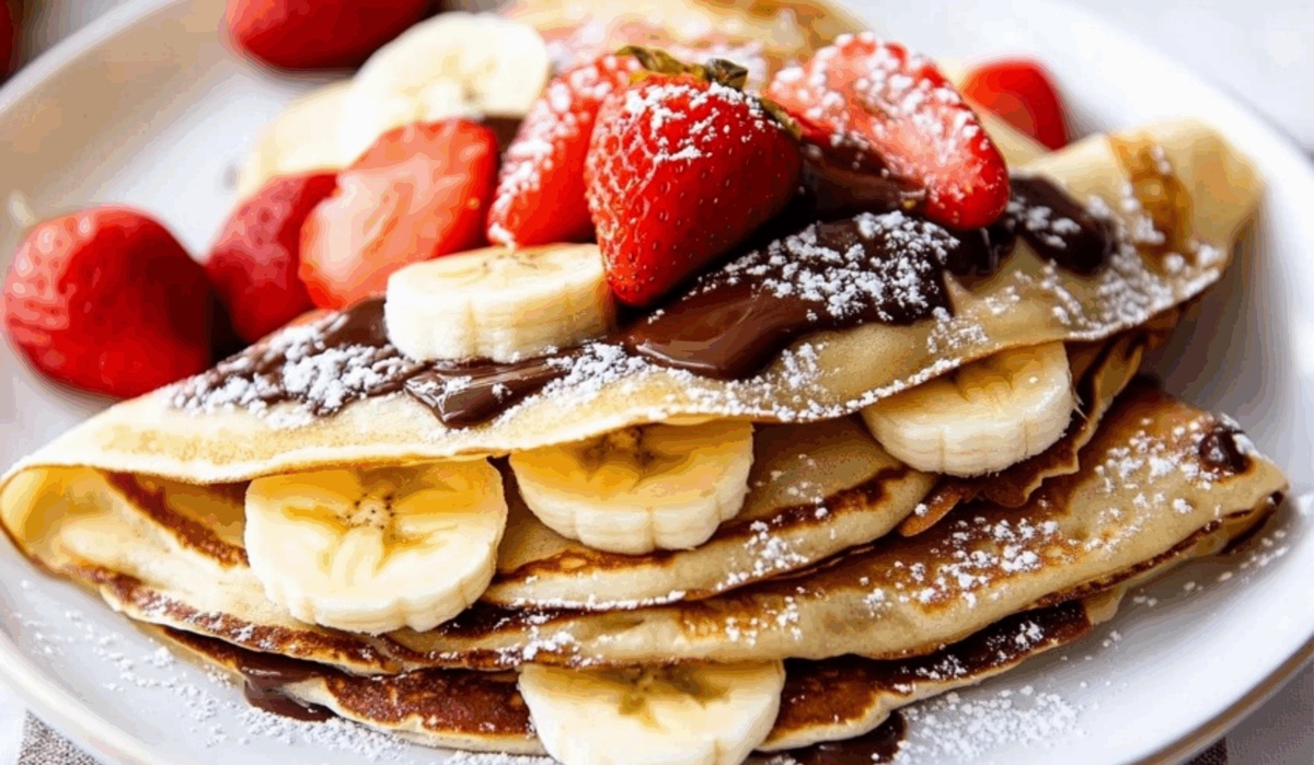 Strawberry Banana Nutella Crepes Recipe