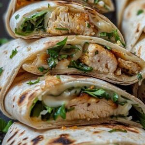 Cheesy Garlic Chicken Wraps Recipe