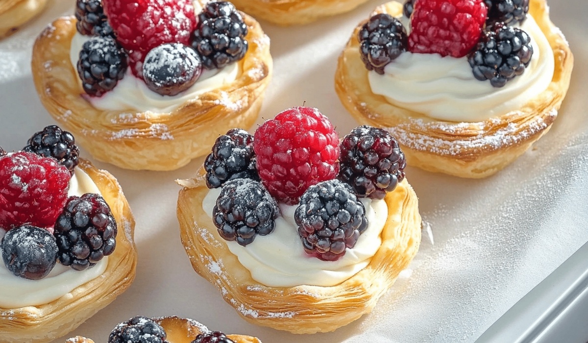 Puff Pastry Berries and Cream Tarts Recipe