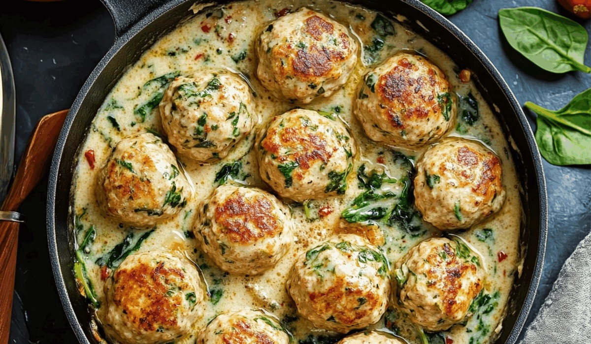 Creamy Spinach Turkey Meatballs Recipe