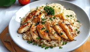 Chicken Scampi With Garlic Parmesan Rice Recipe