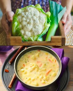 Creamy Cauliflower, Leek, and Cheddar Soup Recipe