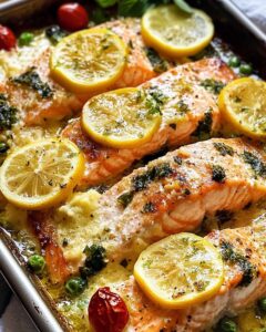 Lemon Garlic Salmon Tray Bake Recipe