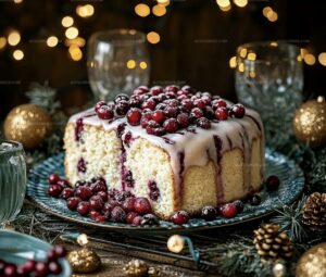 Iced Christmas Cranberry Pound Cake Recipe