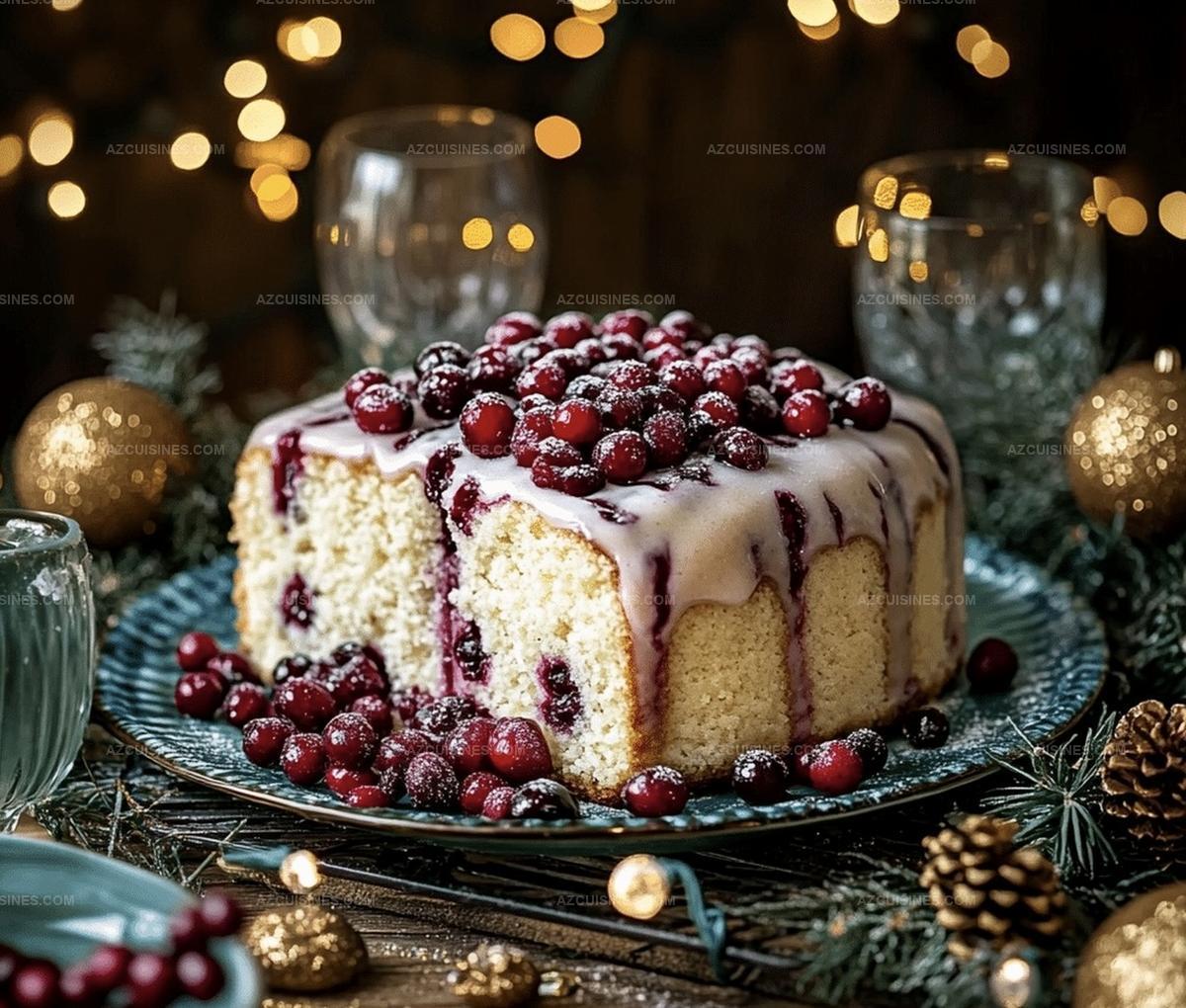 Iced Christmas Cranberry Pound Cake Recipe
