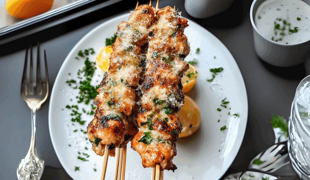 Garlic Parmesan Chicken Skewers Recipe