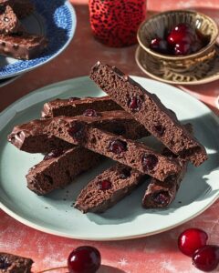 Cherry-Kissed Double Chocolate Biscotti Recipe