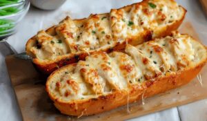 Cheesy Chicken Garlic Bread Recipe