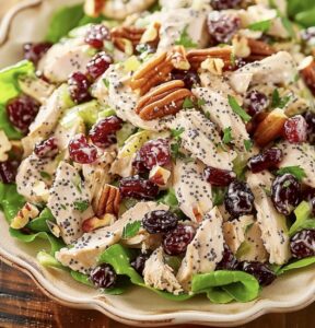 Cranberry Pecan Chicken Salad with Poppy Seed Dressing Recipe