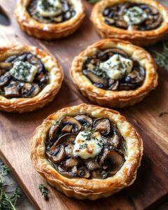 Mushroom Shallot and Herbed Goat Cheese Tarts Recipe