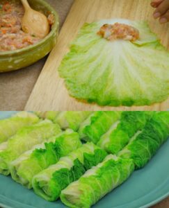 Oriental Cabbage Rolls with Pork and Shrimp Recipe