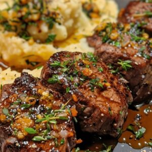 Garlic Butter Steak Bites And Mash Recipe
