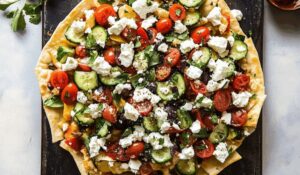 Loaded Vegetarian Greek Pita Nachos Recipe