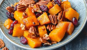 Roasted Butternut Squash with Cranberries and Pecans Recipe