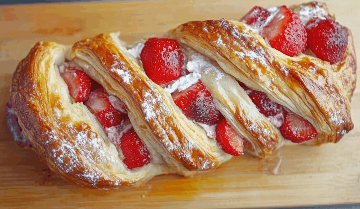Strawberry Puff Pastry Braid With Cream Cheese Recipe
