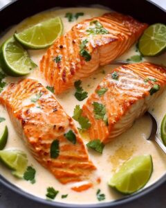 Poached Salmon in Coconut Lime Sauce Recipe